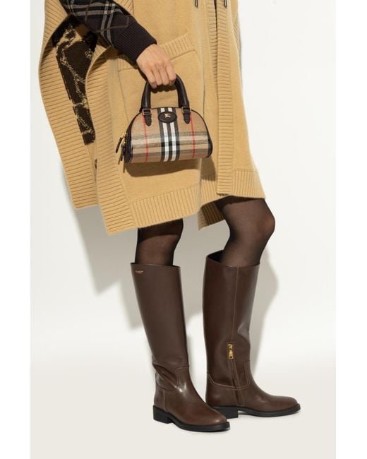 Burberry Natural Handbag 'Highlands Mini Bowling'