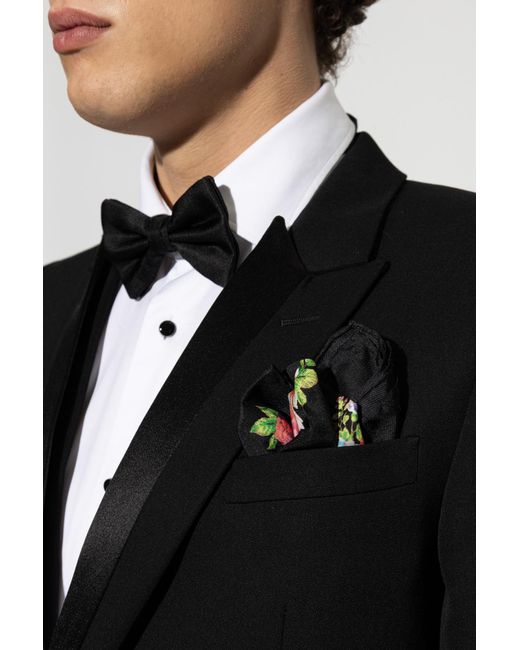 Moschino Black Silk Pocket Square for men