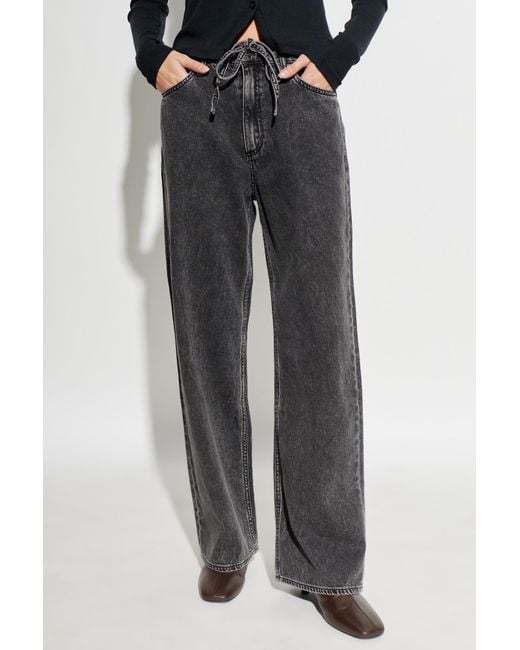 Rag & Bone Black Straight-Leg Jeans