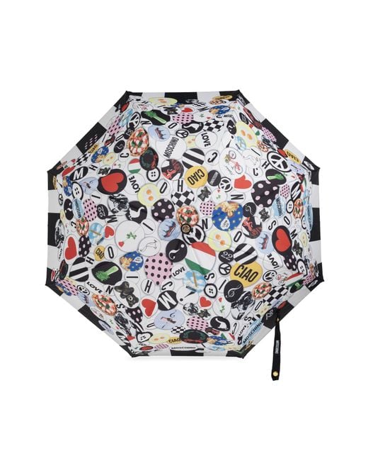 Moschino White Parasol With Print