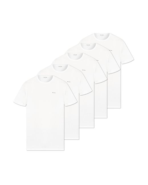Paul Smith White Pack Of Five T-Shirts for men