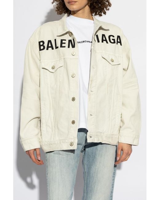 Balenciaga Natural Denim Jacket With Logo