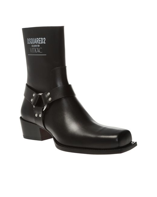 DSquared² Black Ankle Boots for men