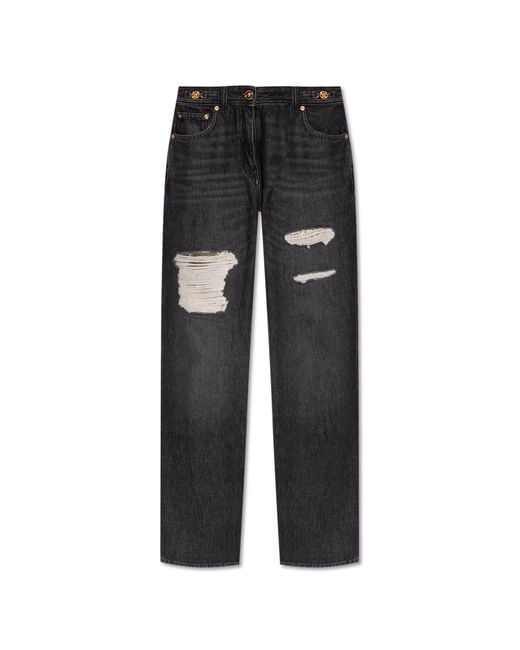 Versace Black Straight-Leg Jeans