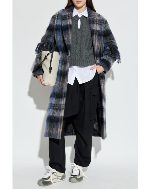 Loewe Blue Wool Coat