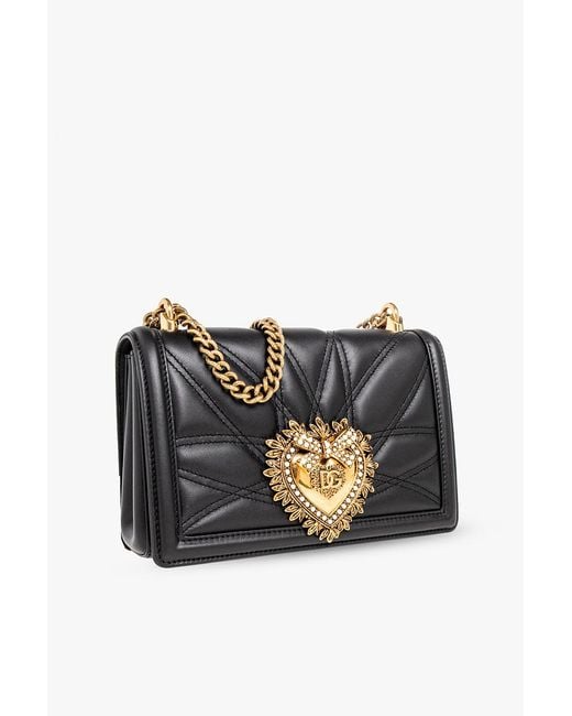 Dolce & Gabbana Black 'Devotion Medium' Shoulder Bag