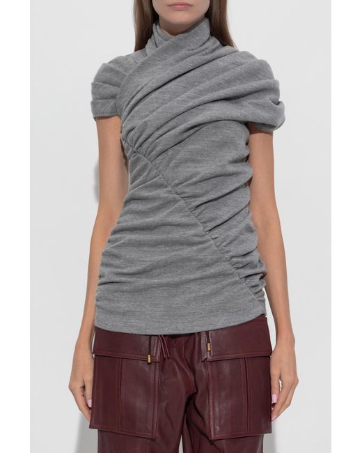 Balmain Red Draped Top