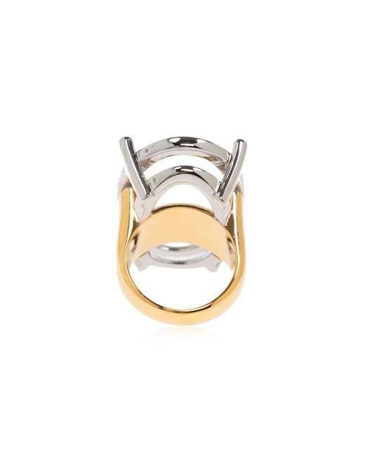 Balenciaga White Brass Ring