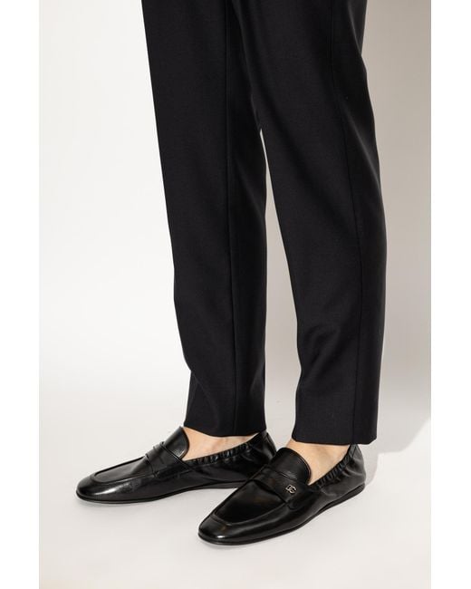 Dolce & Gabbana Black Leather Loafers for men