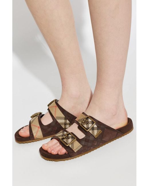 Burberry Brown Flip-Flops With Logo