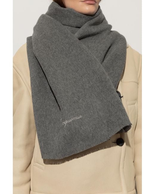 Jacquemus Black Scarf With Logo