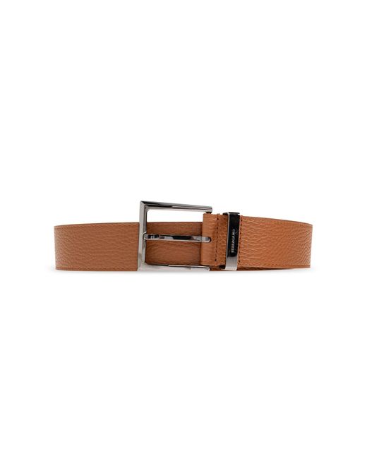 Ferragamo White Leather Belt for men