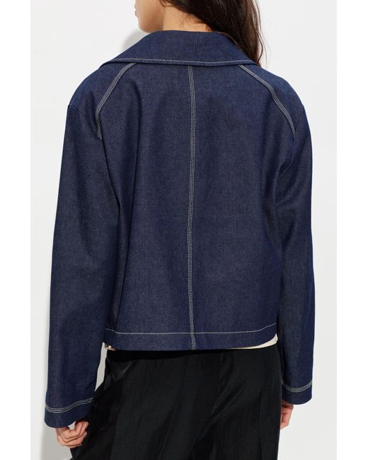 Paul Smith Blue Double-Breasted Denim Jacket
