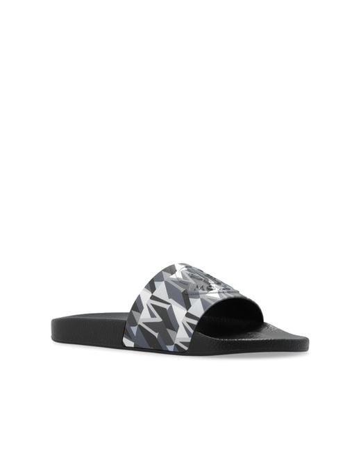 Moncler Black Rubber 'Basile' Slides for men