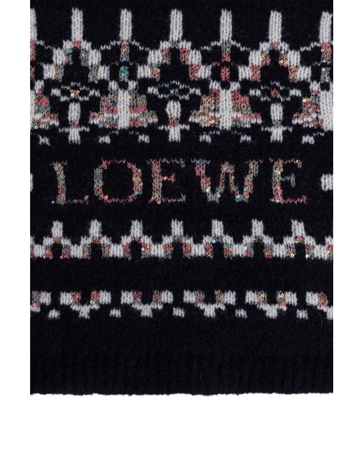 Loewe Black Wool Scarf