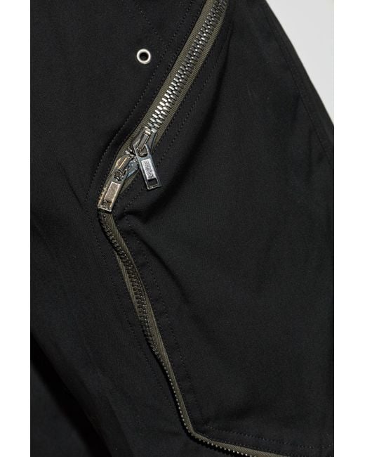 Rick Owens Black Cargo Shorts for men