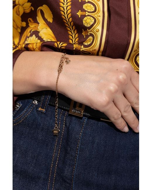 Versace Metallic Bracelet With Logo