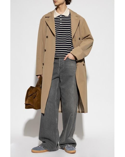 A.P.C. White Double-Breasted Coat for men