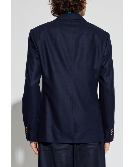 Versace Blue Wool Blazer for men