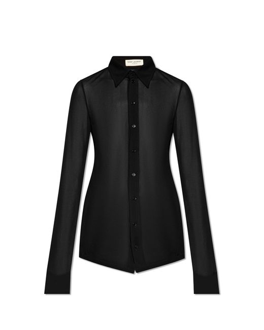 Saint Laurent Black Transparent Shirt