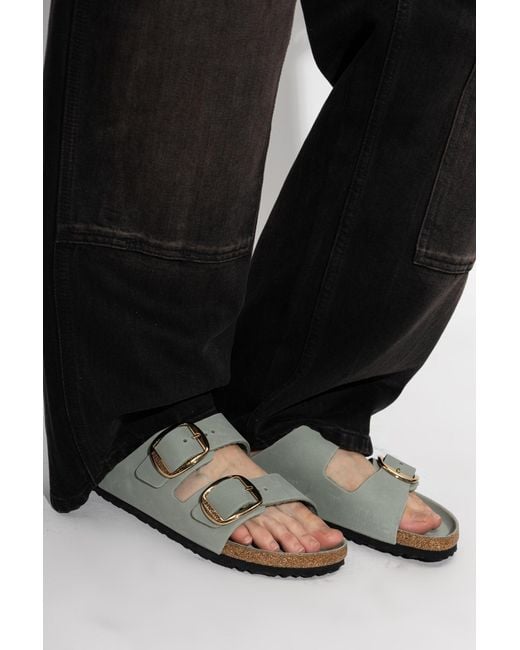 Birkenstock Green 'Arizona Big Buckle' Slides