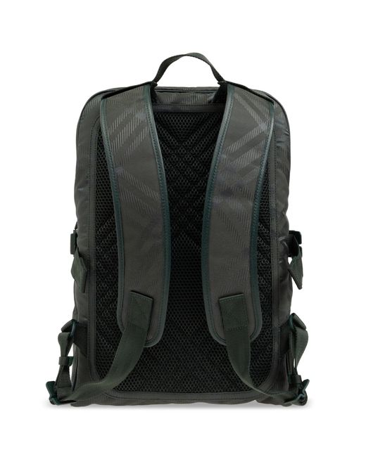 Burberry Black Backpack With Signature Check, for men