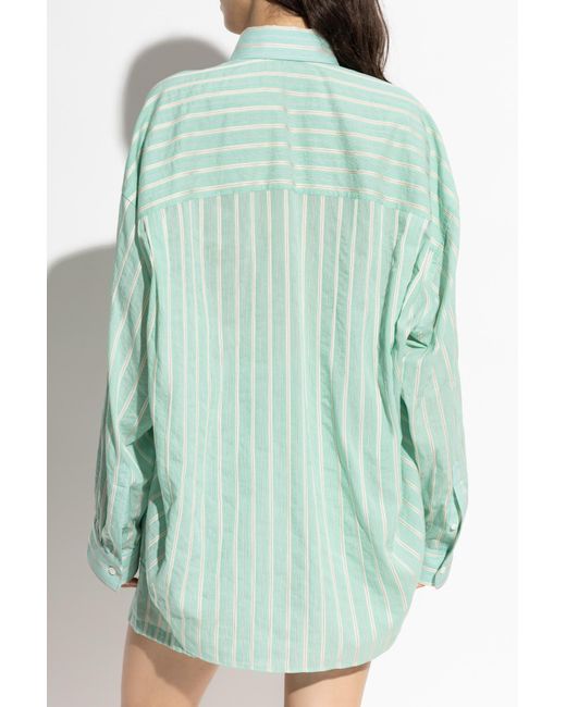 Balenciaga Green Shirt With Stripe Pattern