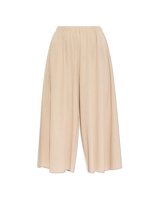Pleats Please Issey Miyake Natural Striped Trousers,