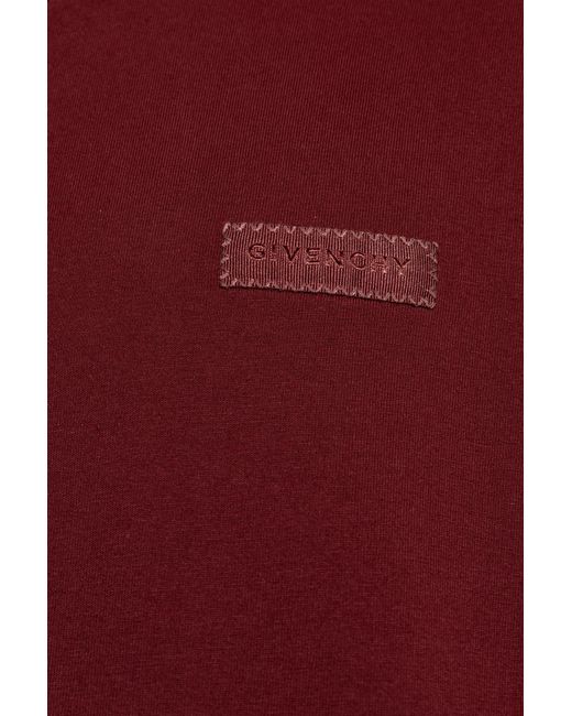 Givenchy Red T-Shirt With Logo Patch for men