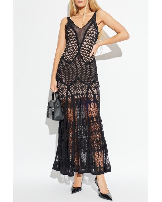 Blumarine White Lace Dress With Spaghetti Straps