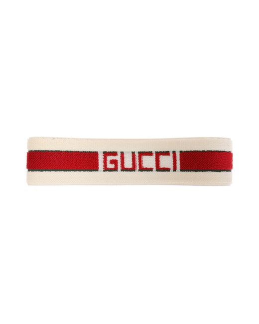 Gucci White Elastic Stripe Headband