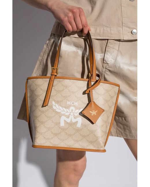 MCM Natural 'himmel Mini' Shopper Bag,