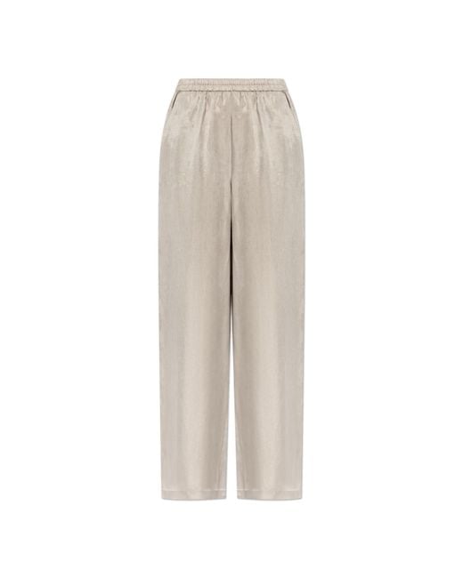 Emporio Armani White Wide-Leg Trousers