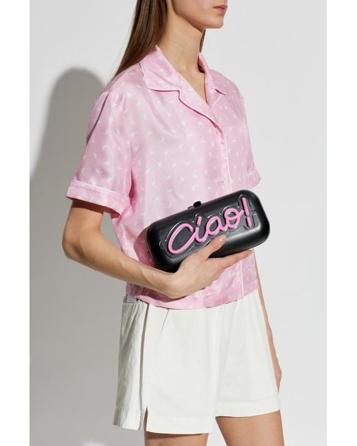 Moschino Black Clutch Bag With Led Lighting