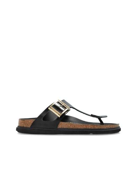 Birkenstock Black 'Gizeh Droplet Buckle Cupsole' Flip-Flops