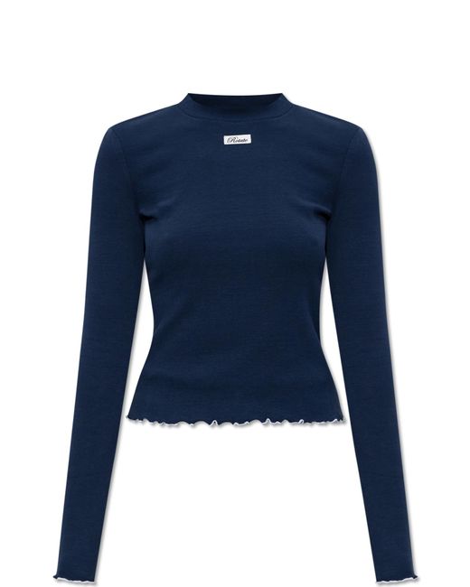 ROTATE BIRGER CHRISTENSEN Blue Ribbed Top