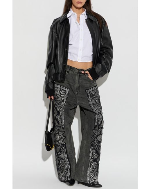 R13 White Cropped Shirt