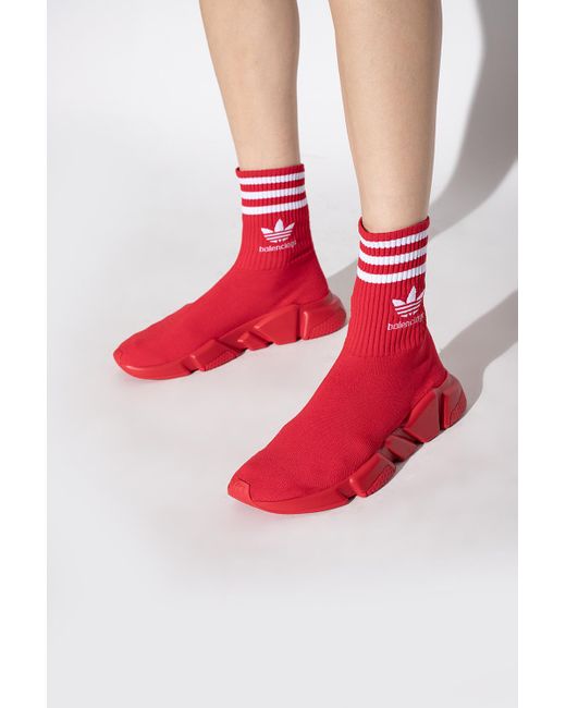 Balenciaga Red X Adidas Speed High-top Sneakers for men