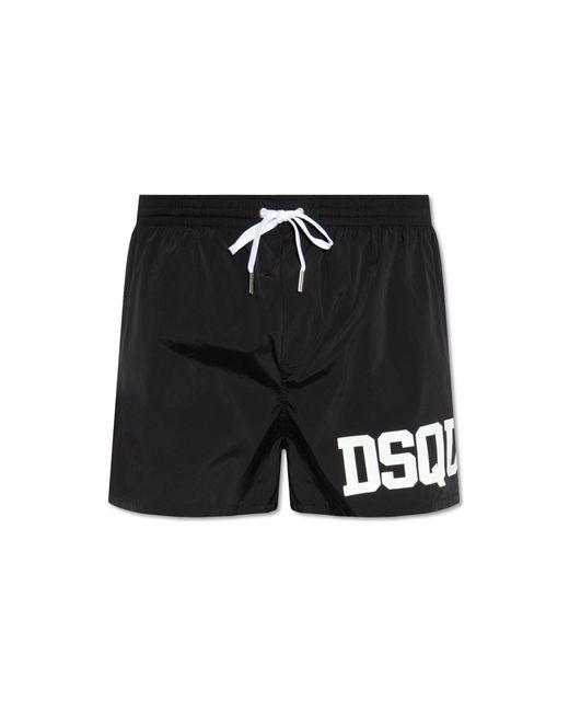 DSquared² Black Swimming Shorts With Logo for men