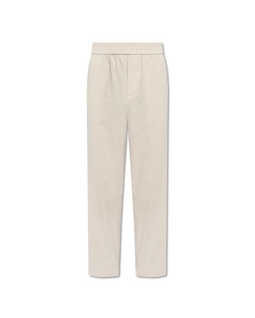 AMI White Cotton Trousers, for men