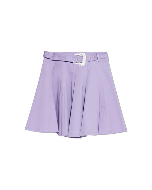 Versace Jeans Couture Purple Short Skirt With Belt