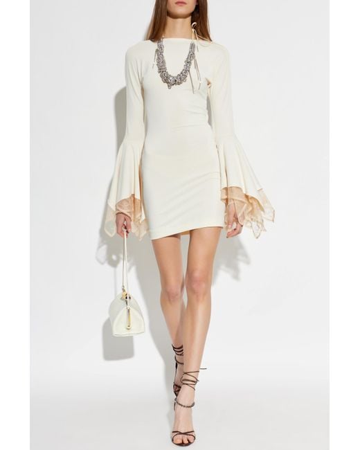 Blumarine White Dress With Long Sleeves