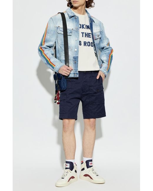 DSquared² Blue Denim Jacket With Vintage Effect for men