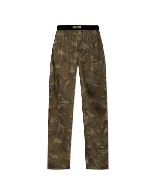 Tom Ford Green Silk Pyjama Bottoms for men