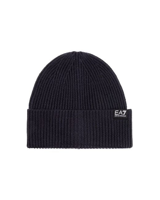 EA7 Black Cap With Logo Patch