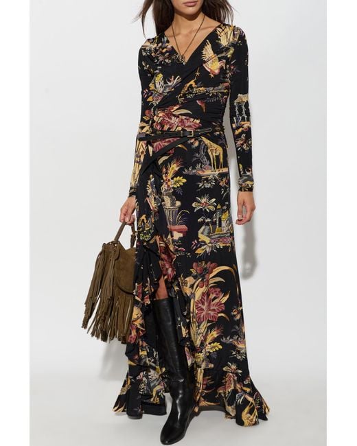 Etro Black Dress With Colorful Print