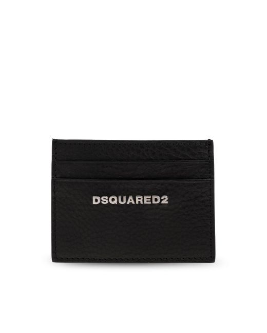 DSquared² Black Leather Card Holder With Logo