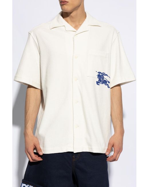 Burberry White Shirt With Logo, for men