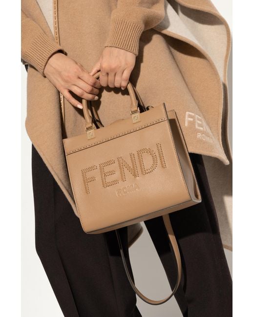Fendi Black Sunshine Small Shopper Bag