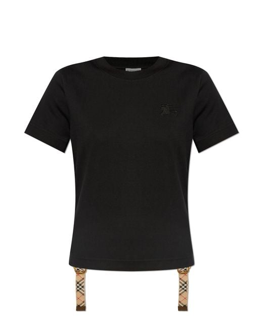 Burberry Black T-Shirt With Side Drawstrings